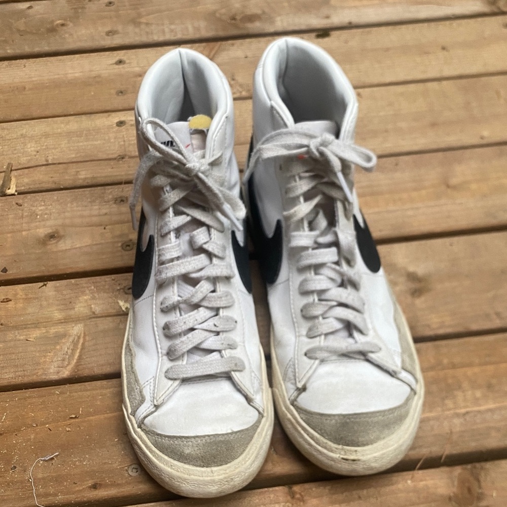 Nike White and Black High-Top Sneakers